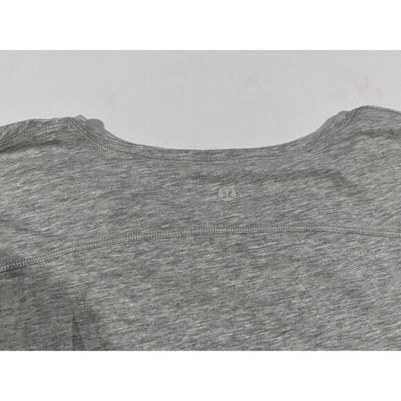 LULULEMON To The Point Long Sleeve Gray Asymmetrical Tie T-Shirt Top Sz 6 - Picture 7 of 8
